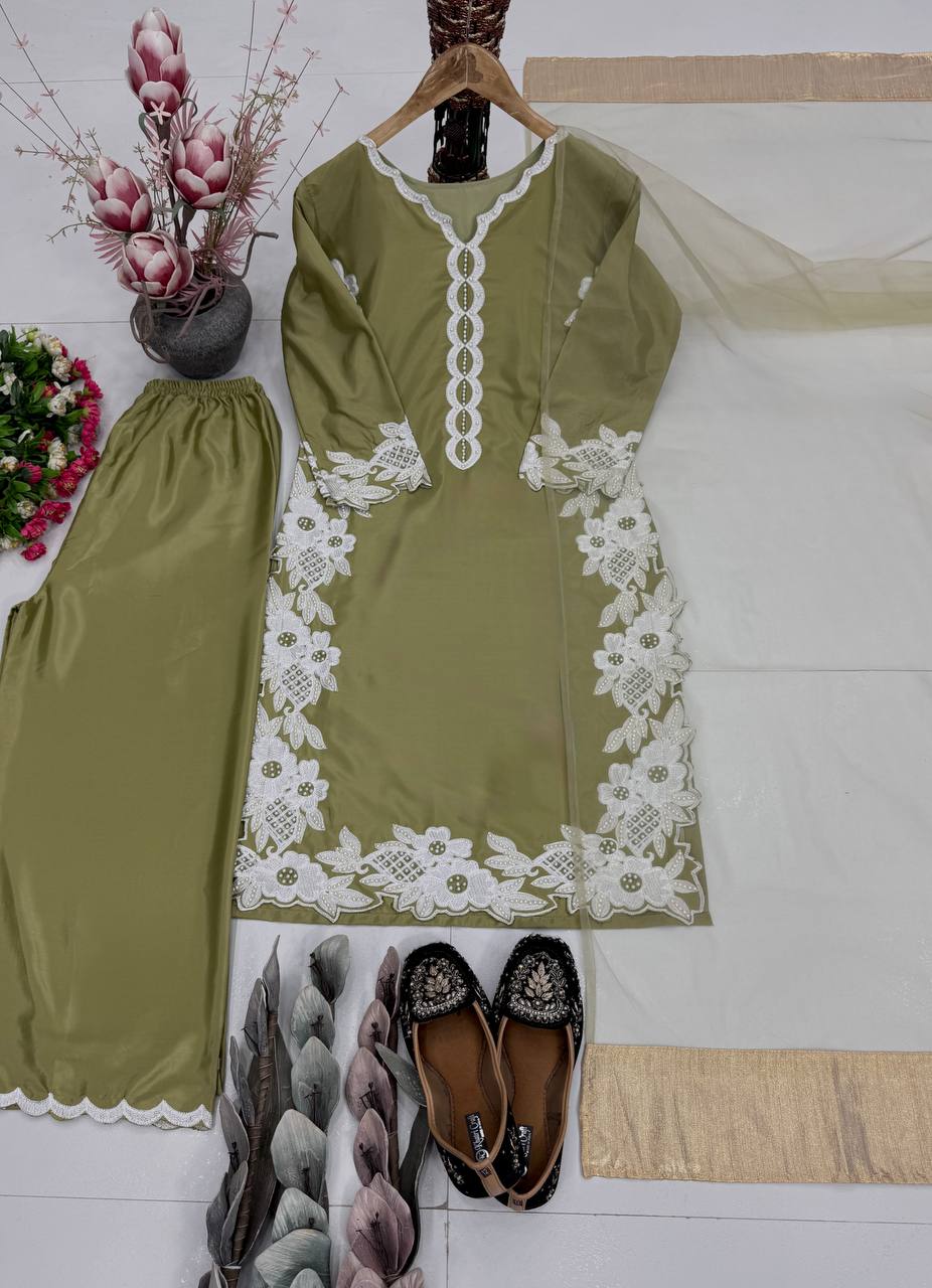 DESIGNER HEAVY TOP PLAZZO SUIT SET