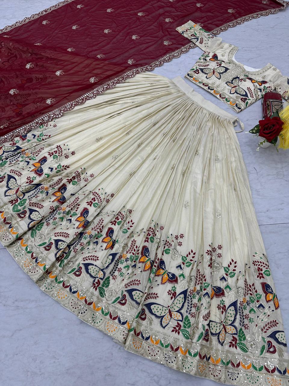 Wedding wear Lehenga Choli With Cancan - Fully Stitched