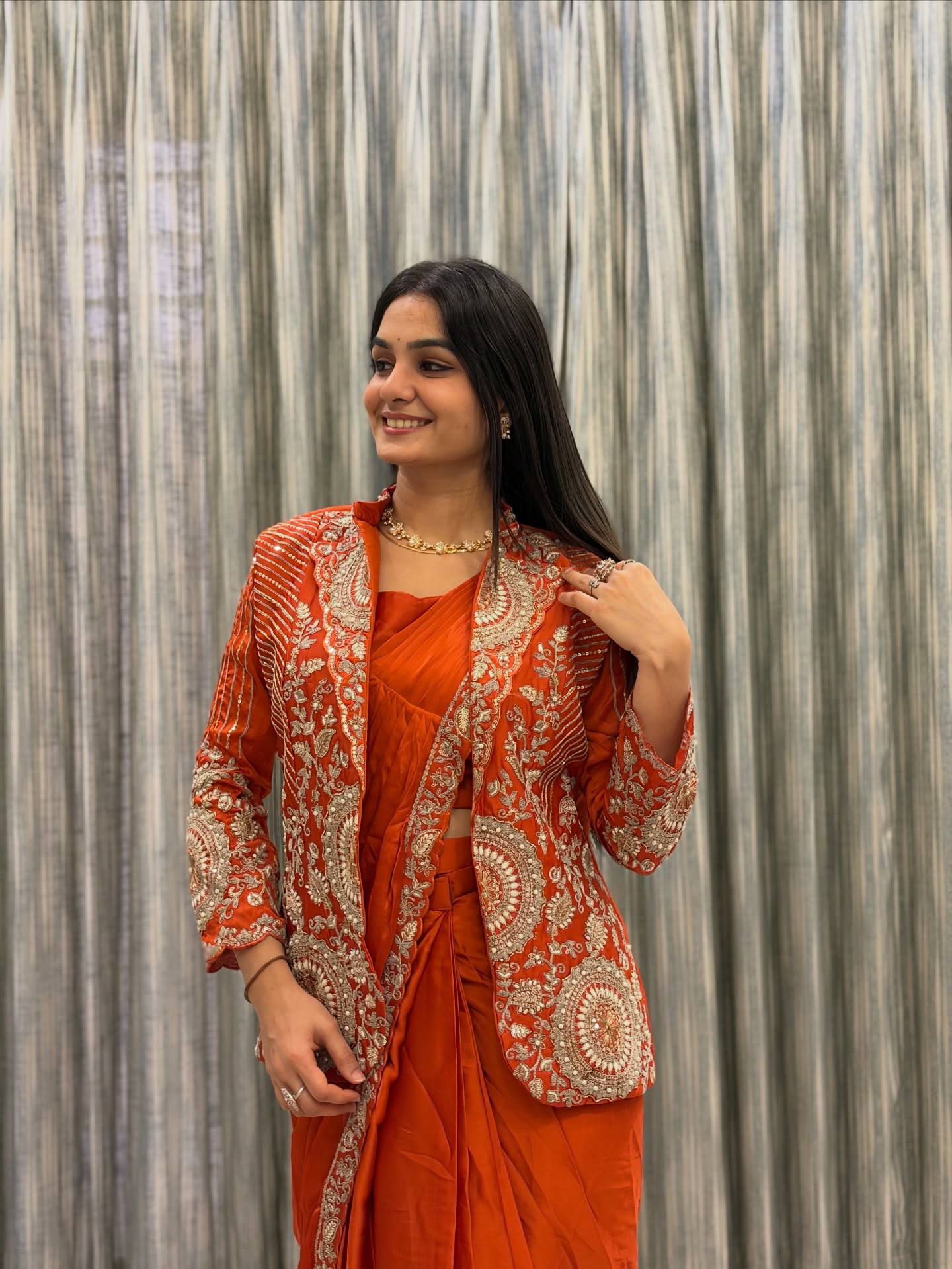 New Superhit Trending Rangoli Ready to Wear Saree with Heavy Embroidered Koti and Stylish Blouse - Fully Stitched