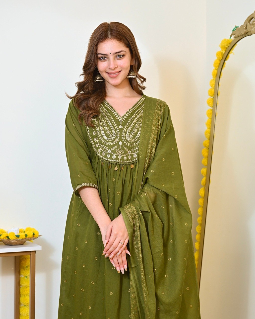 Stylish Mul Chanderi Embroidered Kurta Pant Set with Printed Dupatta for Party Wear - Fully Stitched