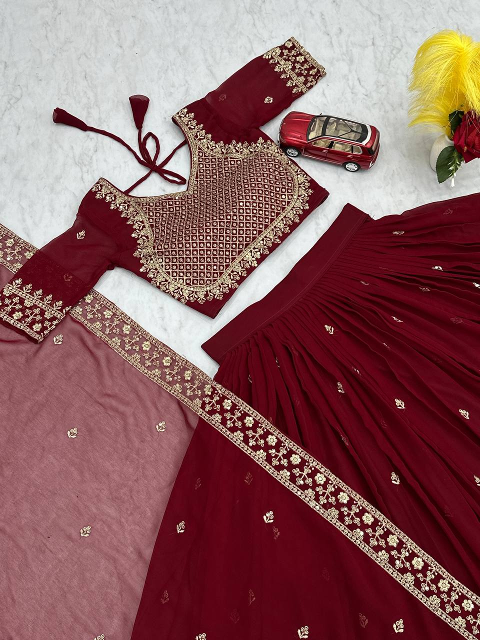 Launching New Festival Fox Georgette Lehenga Choli with Heavy Embroidery and Fancy Dupatta - Fully Stitched