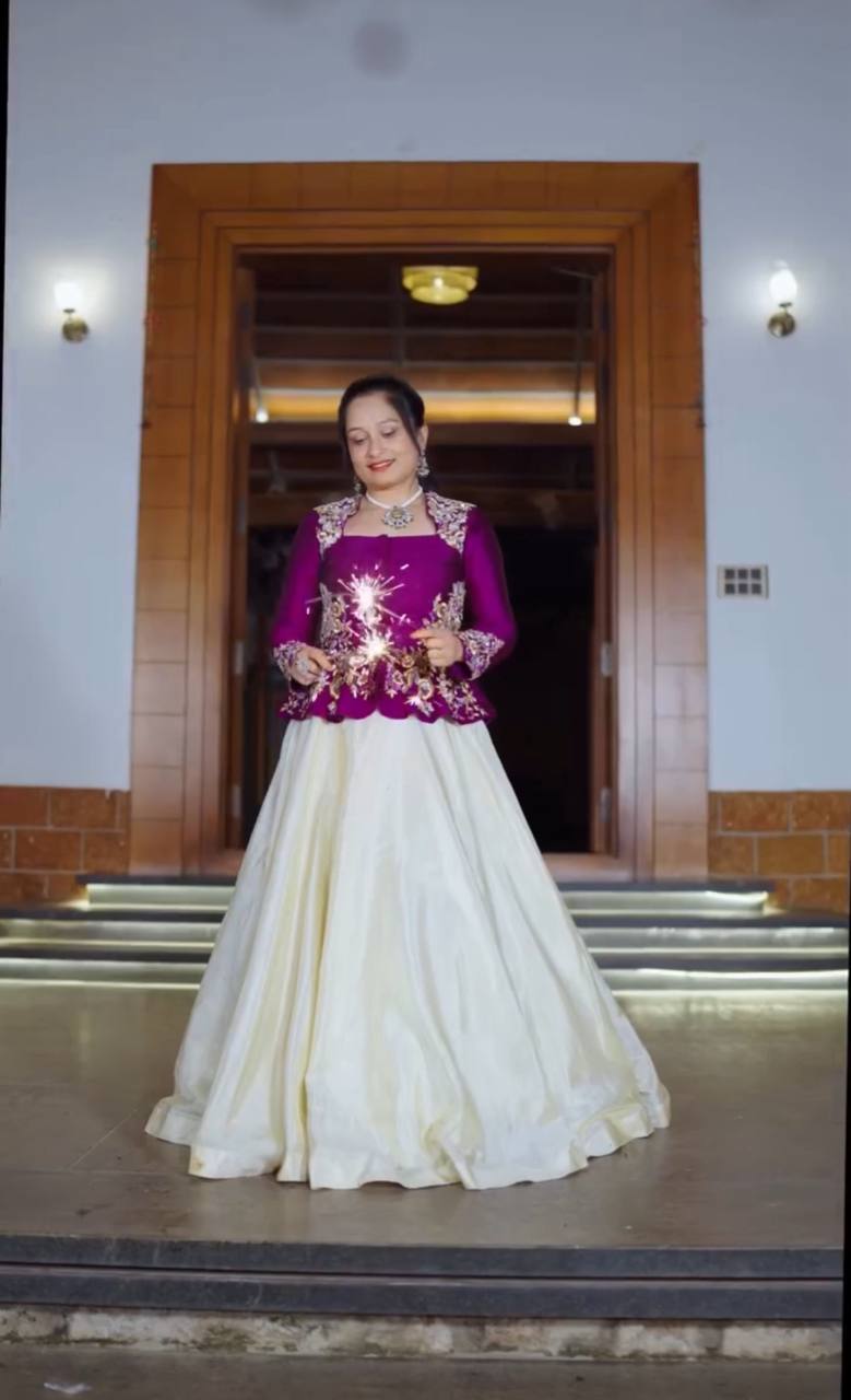 Festival Special Indo Western Lehenga Choli with Designer Shrug - Fully Stitched
