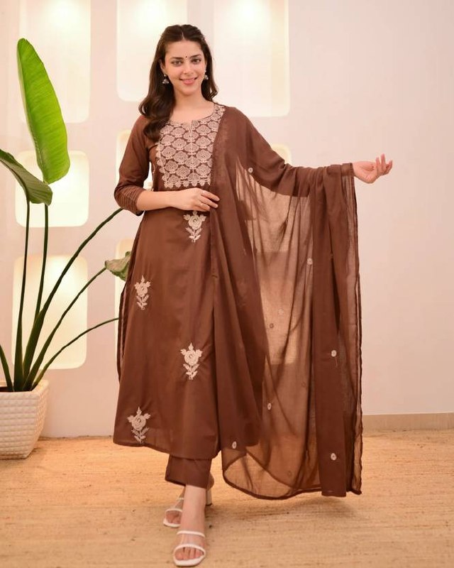 Stylish Viscose Rayon Embroidered Kurta Pant Set with Vichitra Dupatta for Party Wear - Fully Stitched