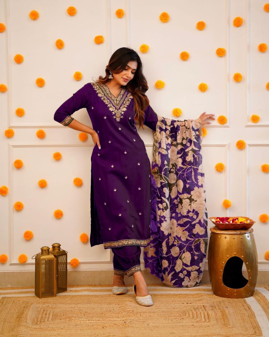 Stylish Viscose Rayon Embroidered Kurta Pant Set with Chinon Dupatta for Party Wear - Fully Stitched
