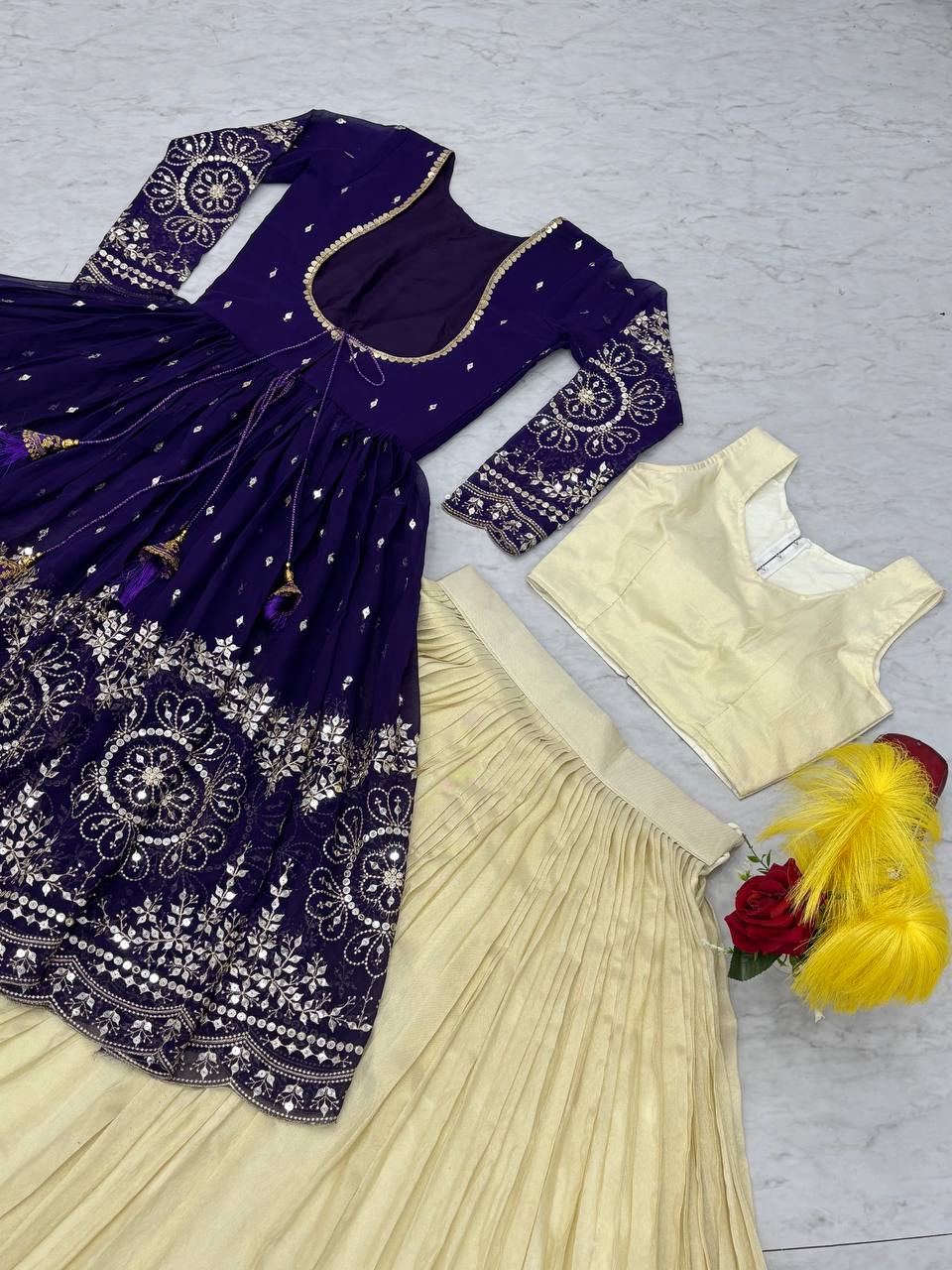 Festival Special Indo Western Lehenga Set with Embroidered Shrug - Fully Stitched