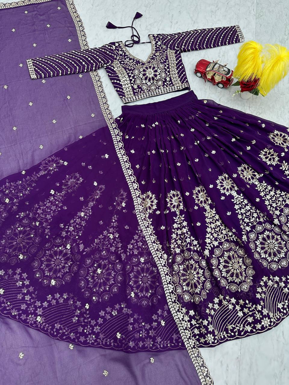 Launching Designer Fox Georgette Lehenga Choli with Heavy 7 mm Sequence Work - Fully Stitched