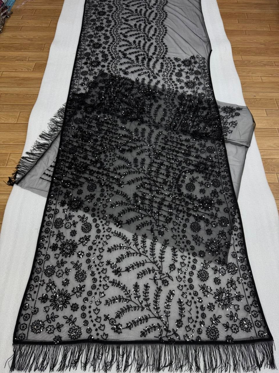 Bollywood Blockbuster Butterfly Net Sequins Embroidered Saree with Designer Blouse