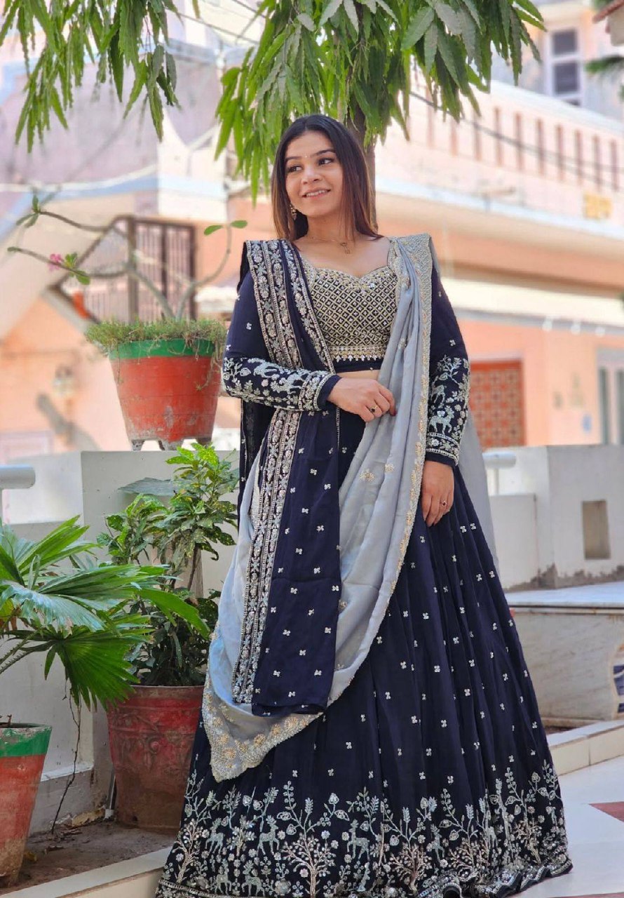 Wedding Special Fox Georgette Lehenga Choli with Embroidered Dupatta - Fully Stitched