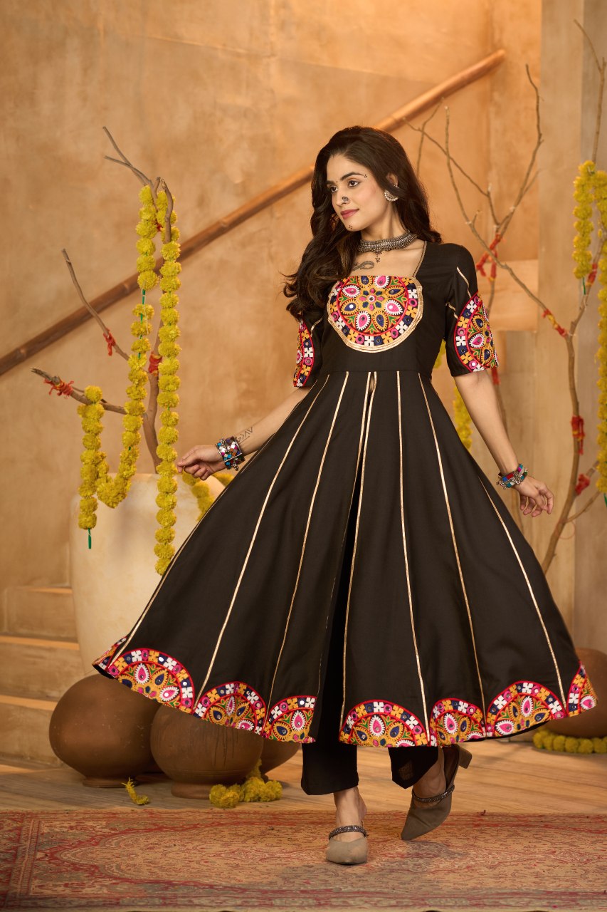 Designer Embroidered Kurti With Pant Perfect For Garba Night