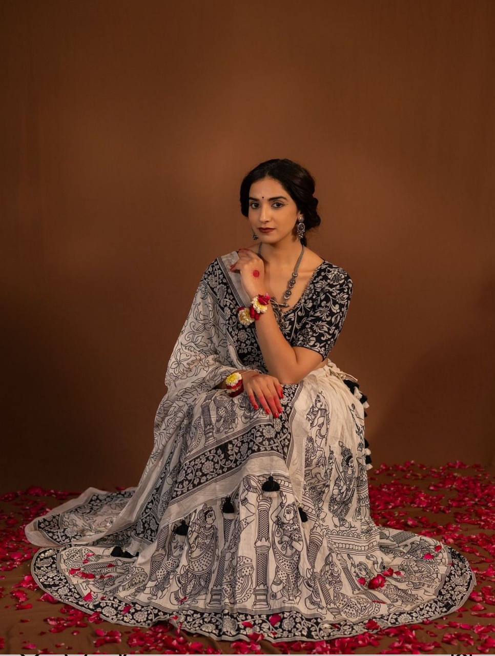 Festival Special Kalamkari Print Cotton Lehenga Choli with Dupatta - Fully Stitched