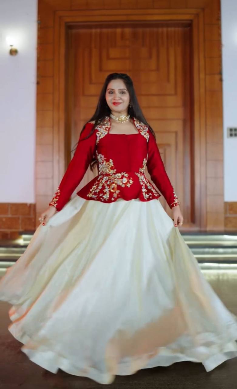 Festival Special Indo Western Lehenga Choli with Designer Shrug - Fully Stitched