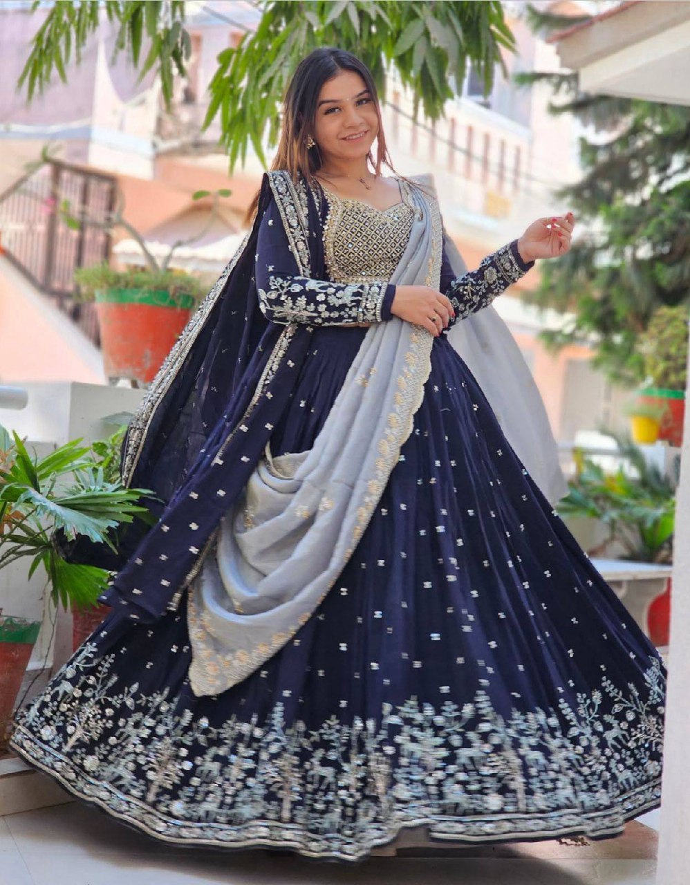 Wedding Special Fox Georgette Lehenga Choli with Embroidered Dupatta - Fully Stitched
