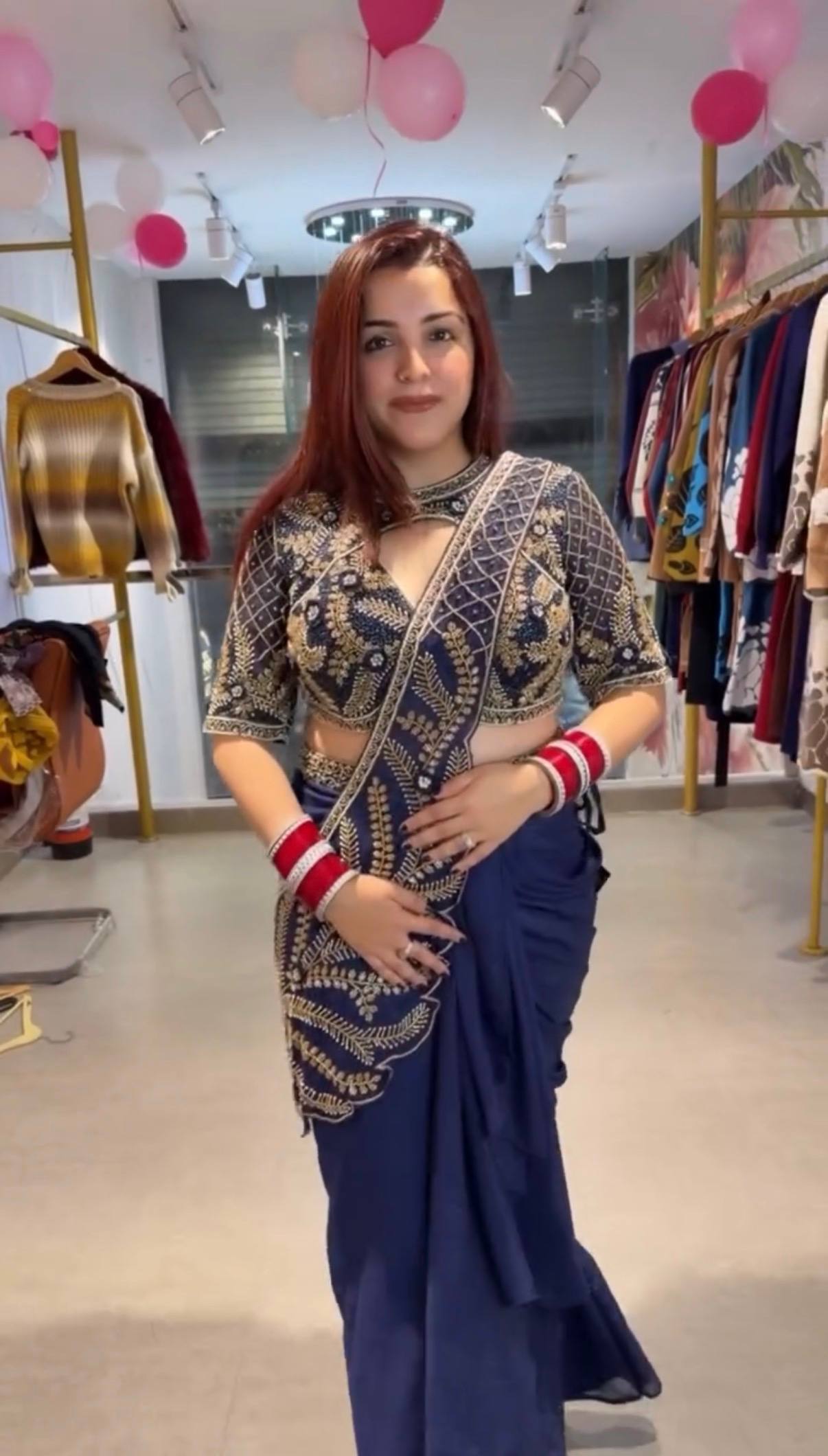 New Superhit Trending Ready to Wear Rangoli Silk Saree with Semi-Beads Embroidered Blouse - Fully Stitched