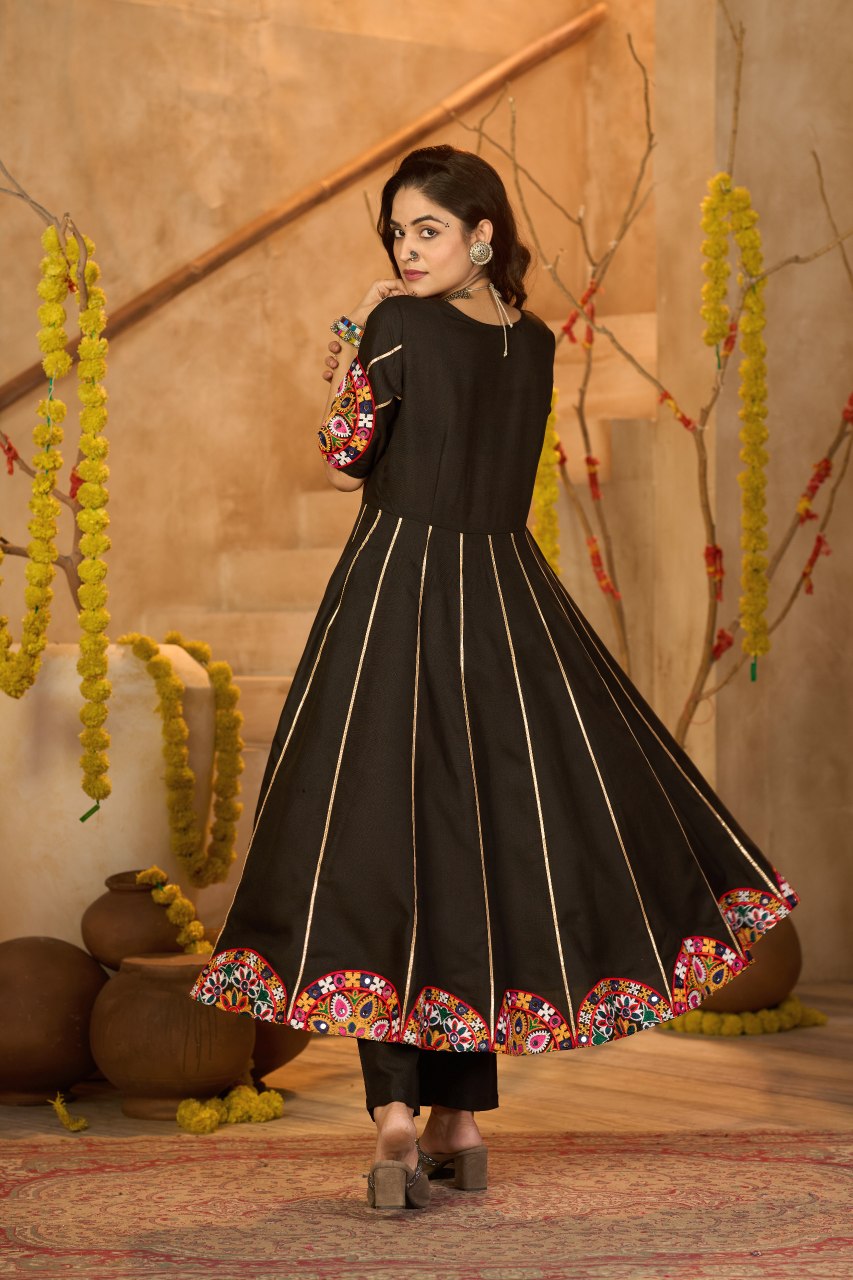Designer Embroidered Kurti With Pant Perfect For Garba Night