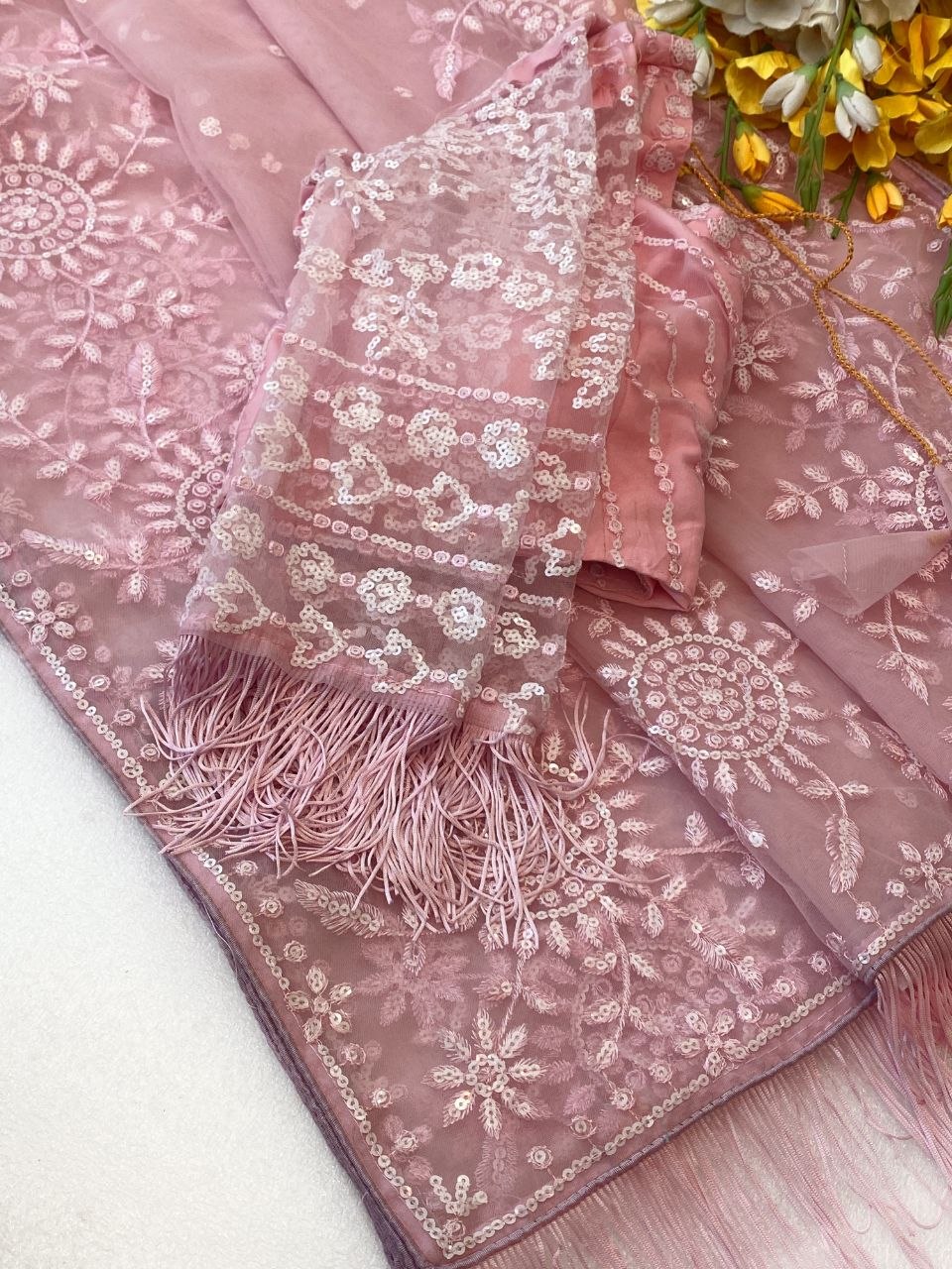Bollywood Blockbuster Butterfly Net Sequins Embroidered Saree with Designer Blouse