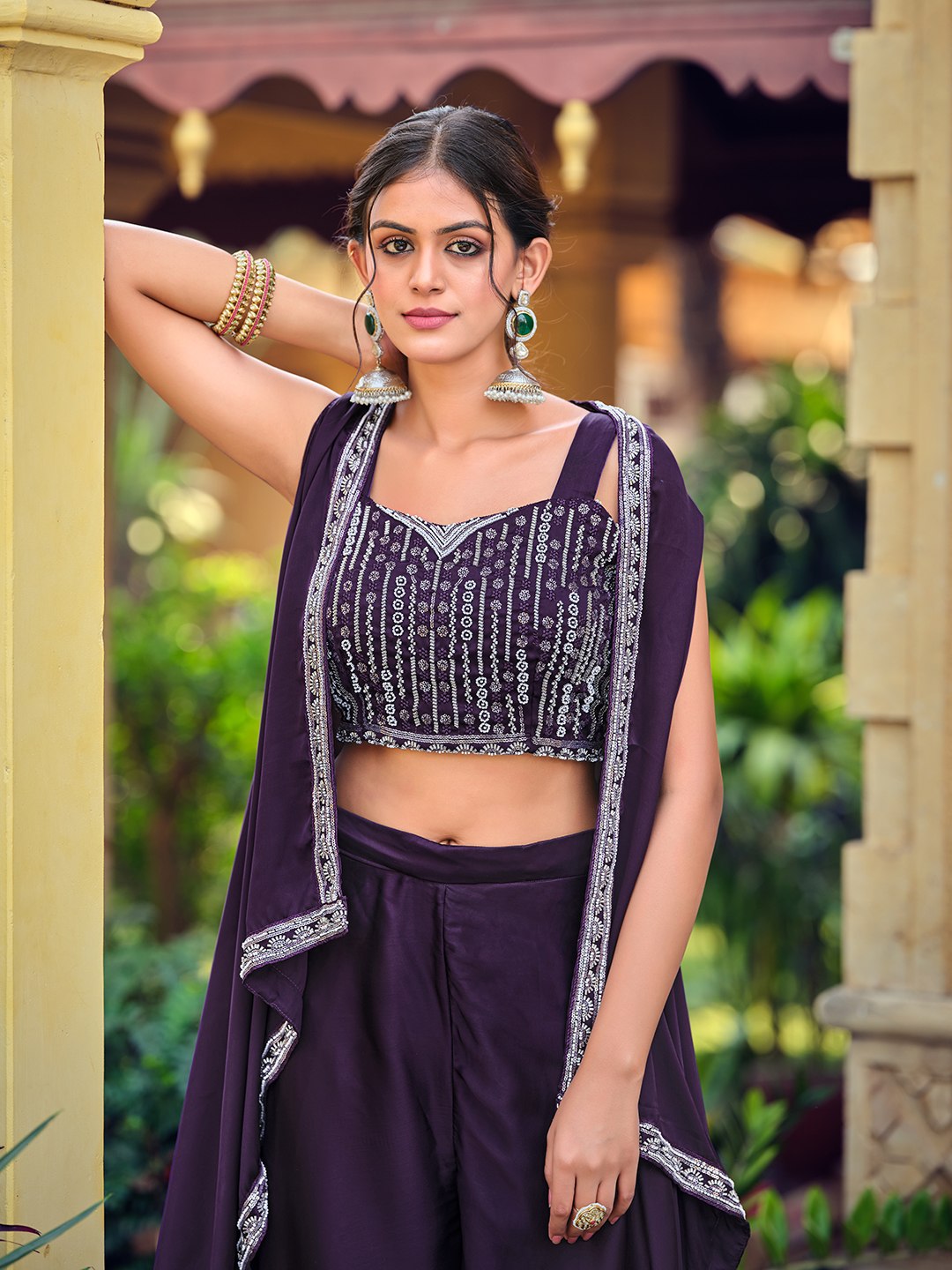 Premium Lavender Georgette Lehenga Choli with Embroidered Sequence Work