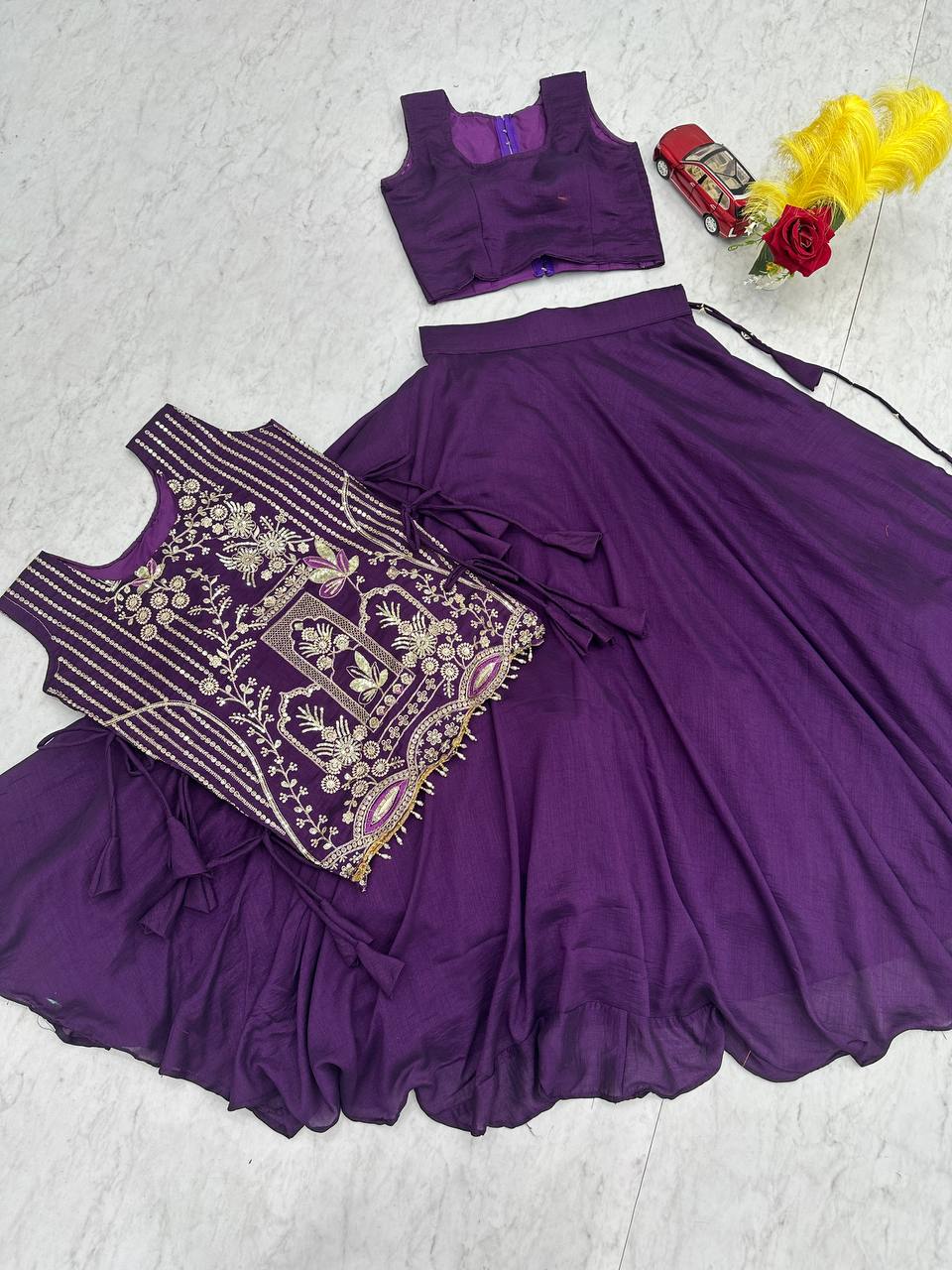 Party Wear Indo Western Lehenga with Heavy Work Shrug - Fully Stitched