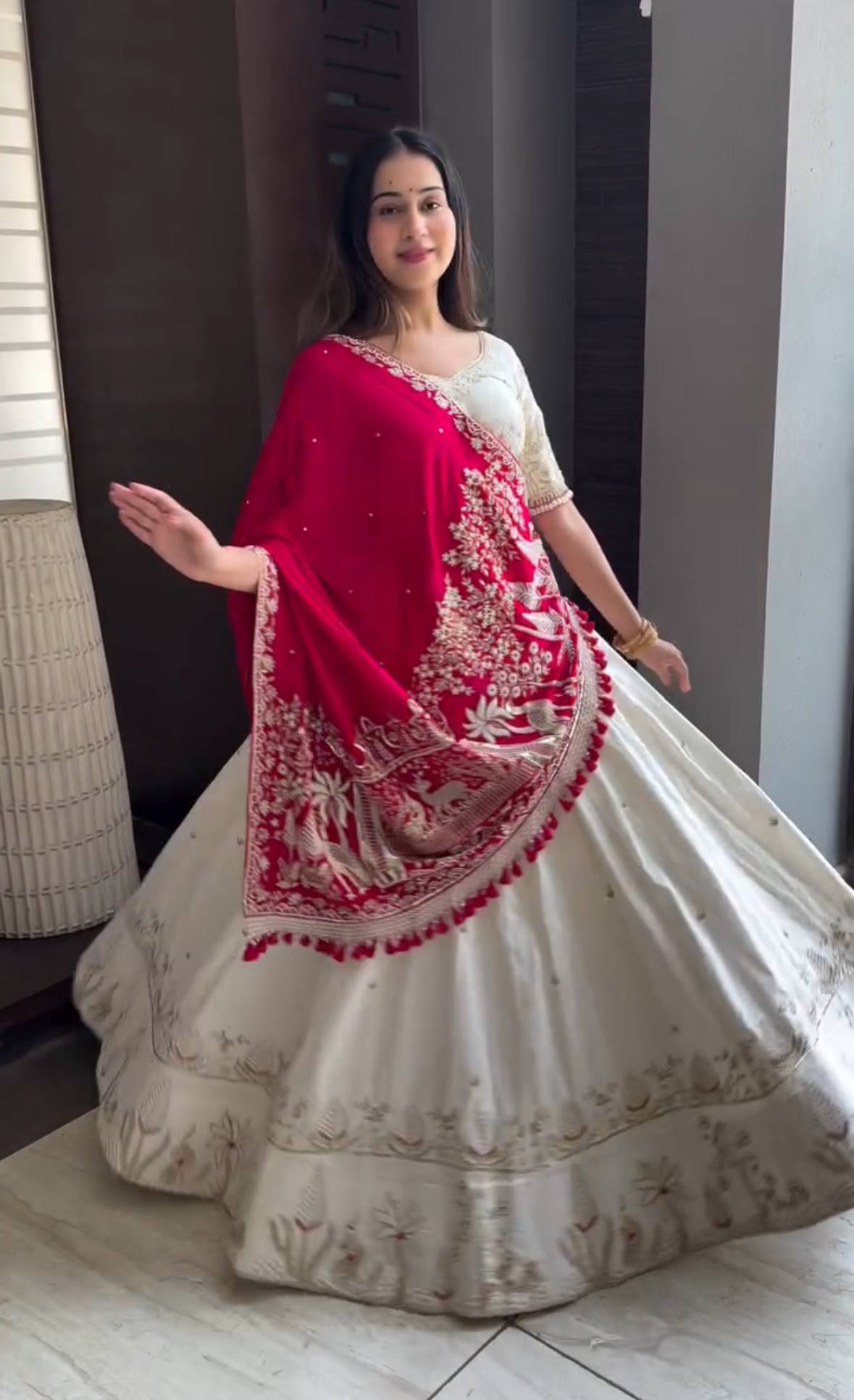 New Festival Vichitra Silk Lehenga Choli with Heavy Sequence Embroidery Work - Fully Stitched
