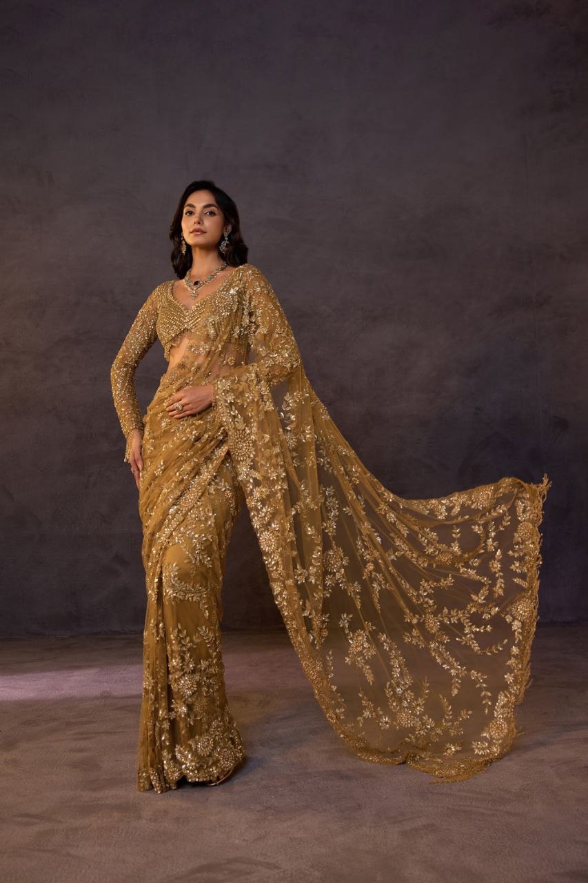 Trending Bollywood Blockbuster Sequins Embroidered Designer Saree