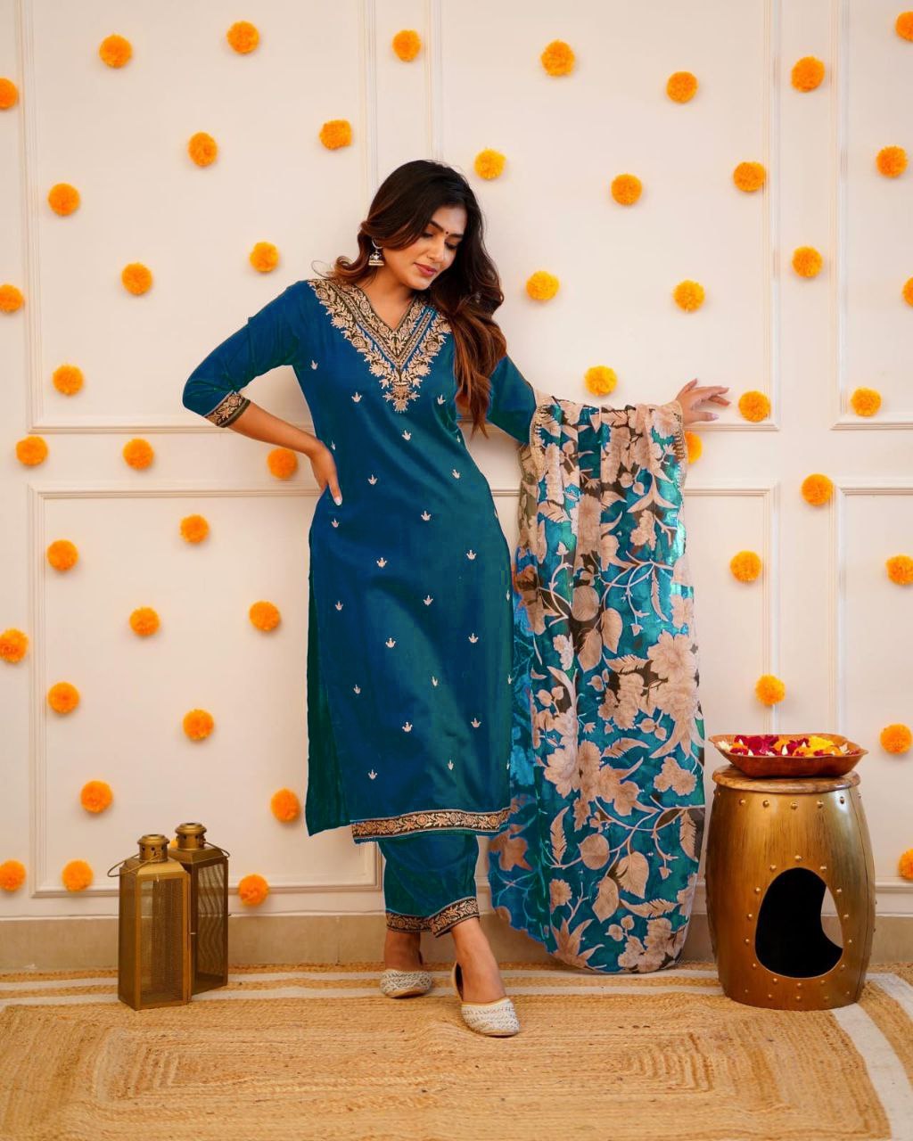 Stylish Viscose Rayon Embroidered Kurta Pant Set with Chinon Dupatta for Party Wear - Fully Stitched