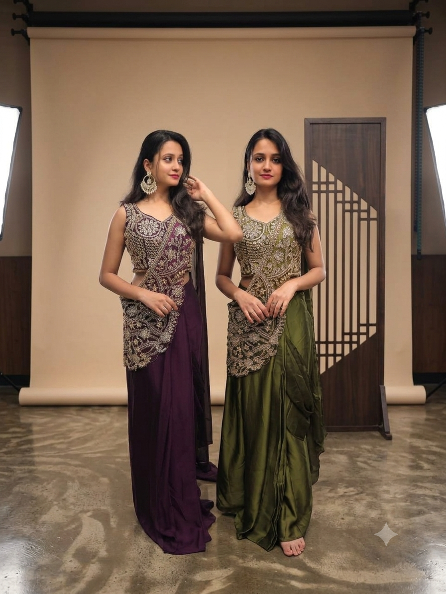 Superhit Trending Rangoli Silk Lehenga Saree with Fully Embroidered Stylish Blouse - Fully Stitched