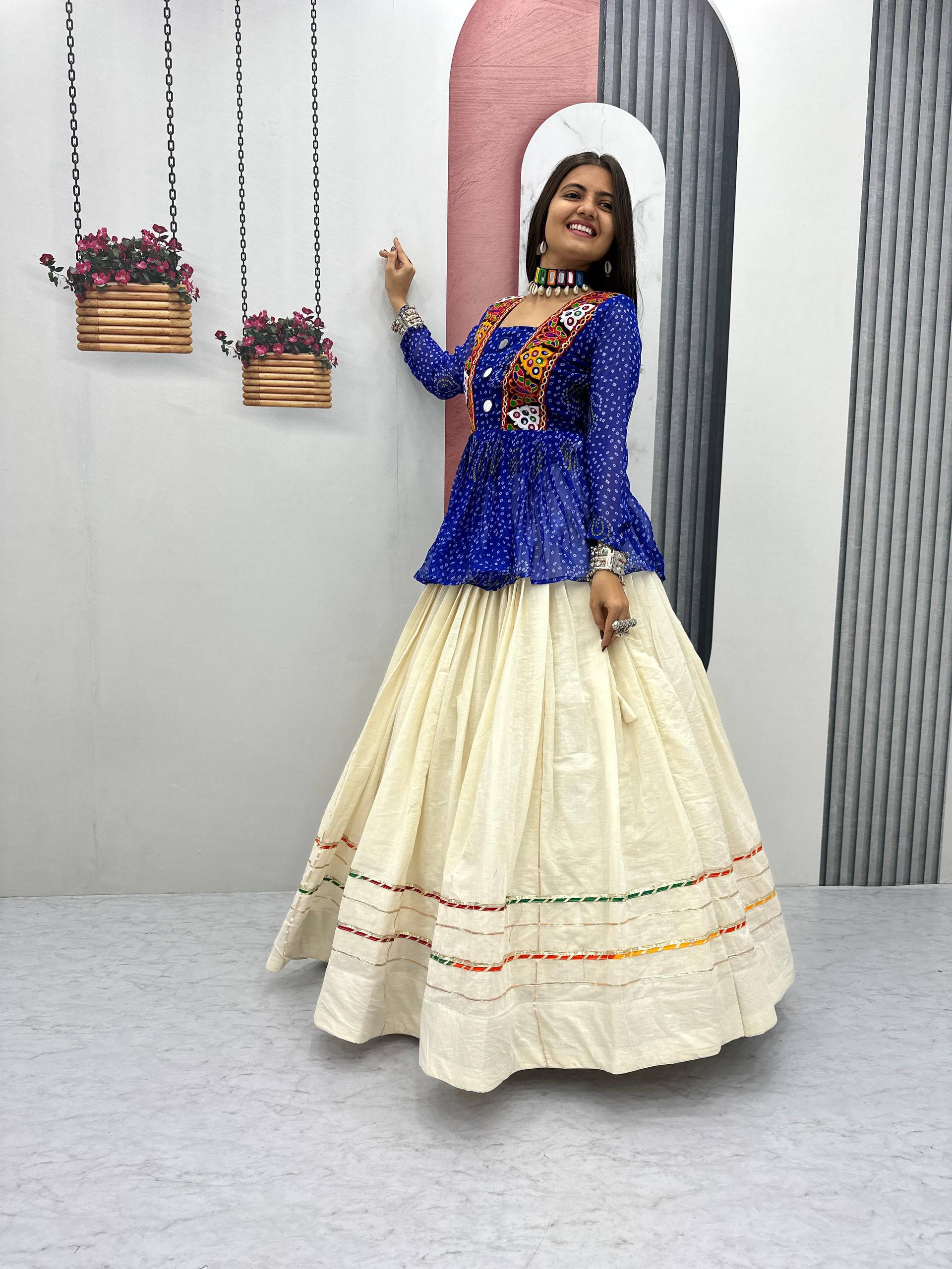 Launching Navratri Special Bandhej Print Lehenga Choli with 6 Meter Big Flair- Fully Stitched