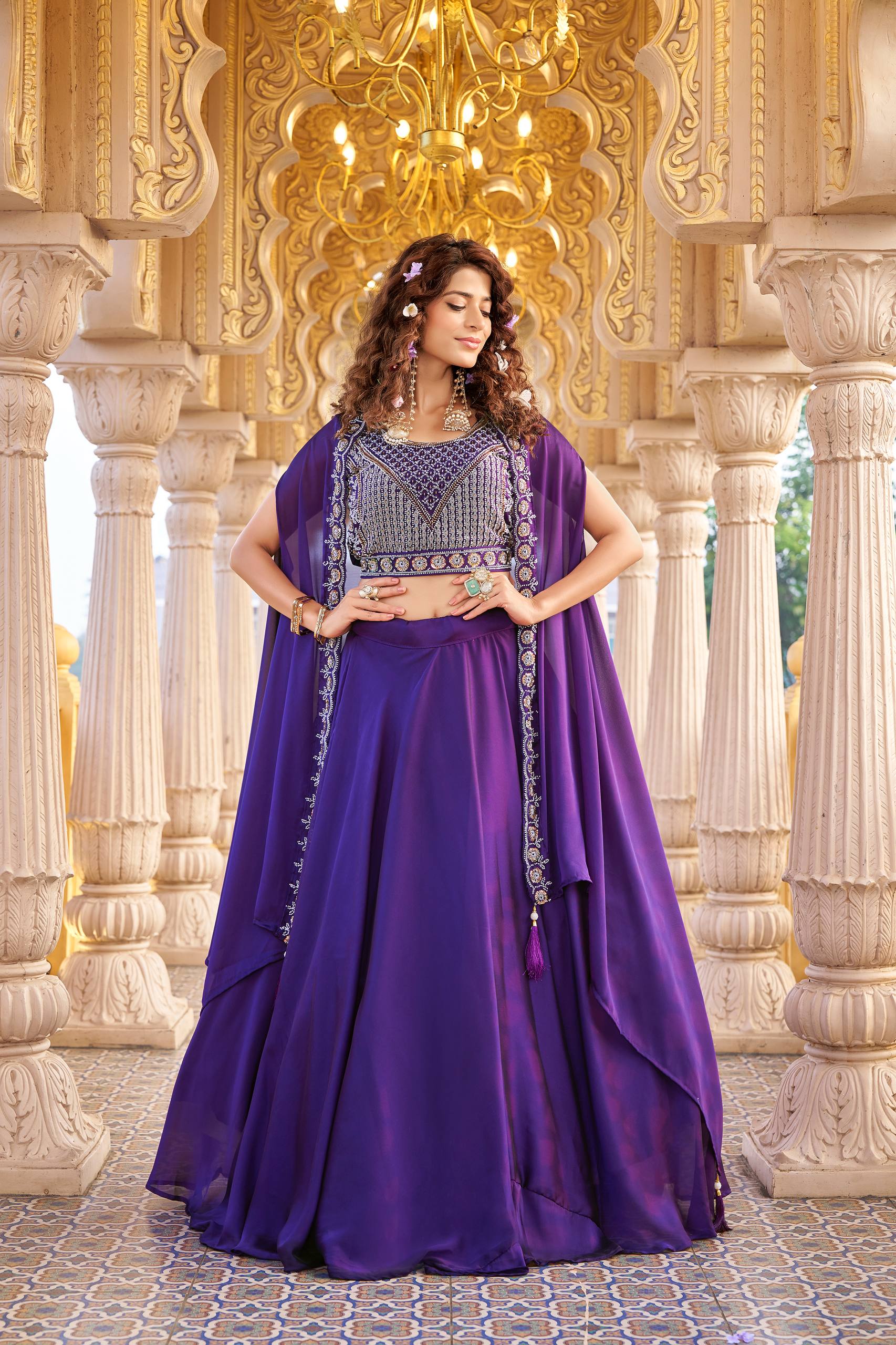 Wedding Special Rangoli Silk Lehenga Choli with Heavy Embroidery and 9 Meter Flair - Fully Stitched