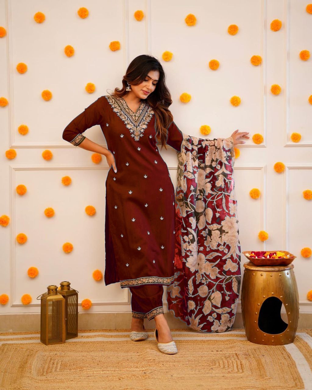 Stylish Viscose Rayon Embroidered Kurta Pant Set with Chinon Dupatta for Party Wear - Fully Stitched