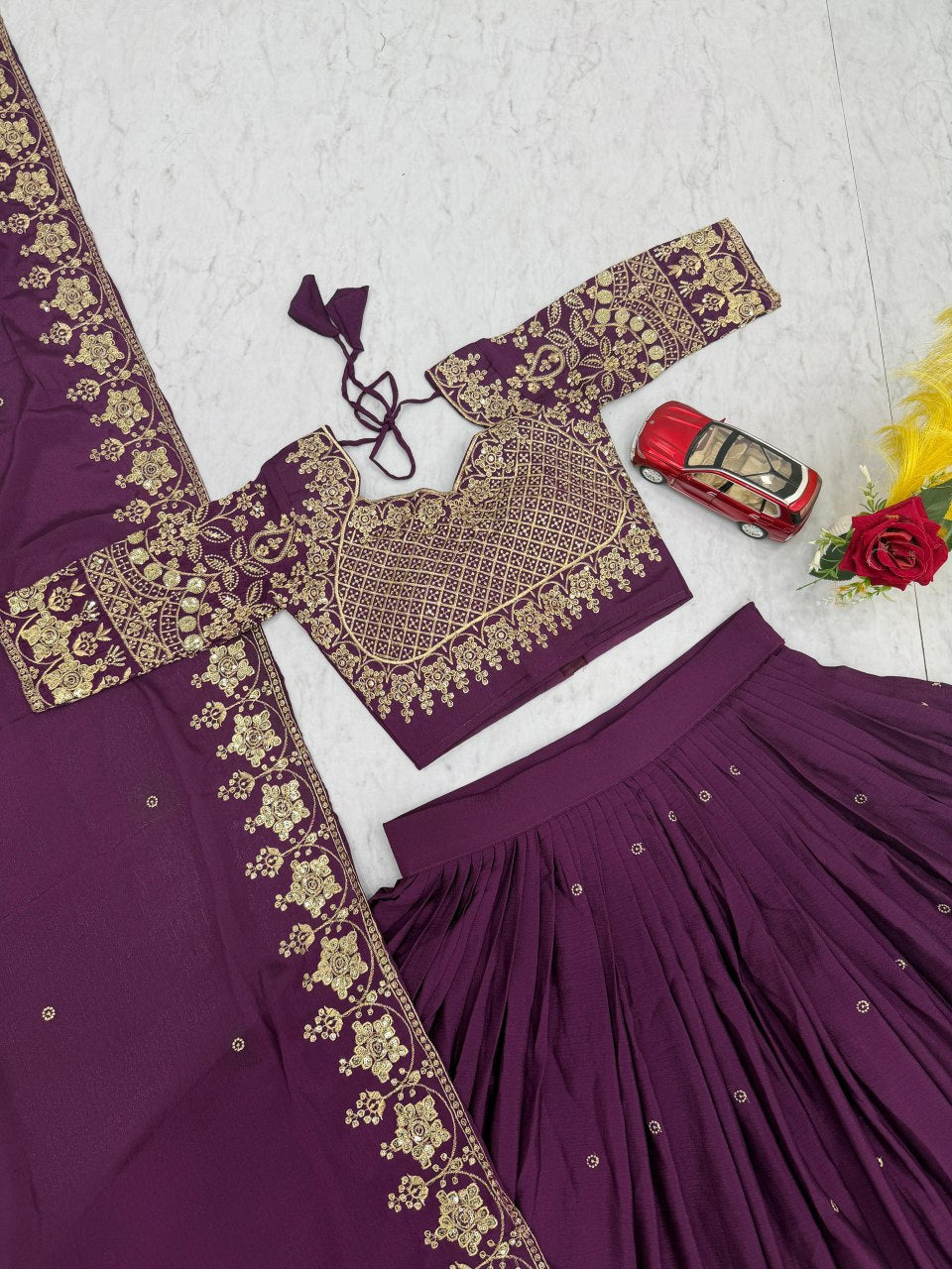 Launching New Festival Chinon Lehenga Choli with Fancy Latakan Dupatta - Fully Stitched