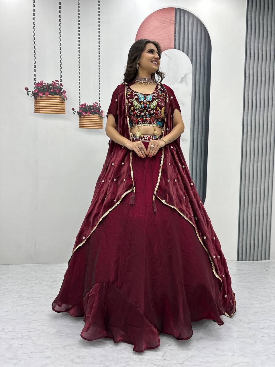 Trending Fendy Lehenga Choli Set with Shrug Style Dupatta for Every Occasion - Fully Stitched