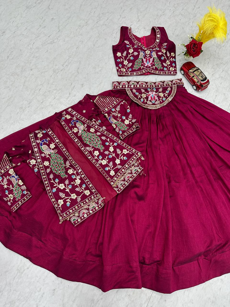 Stylish Indo Western Lehenga Set with Embroidered Shrug - Fully Stitched