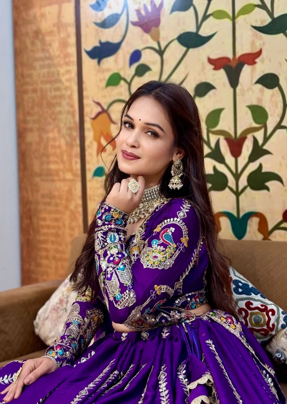 Launching New Festival Pure Vichitra Lehenga Choli with Heavy Coding Sequence Work - Fully Stitched
