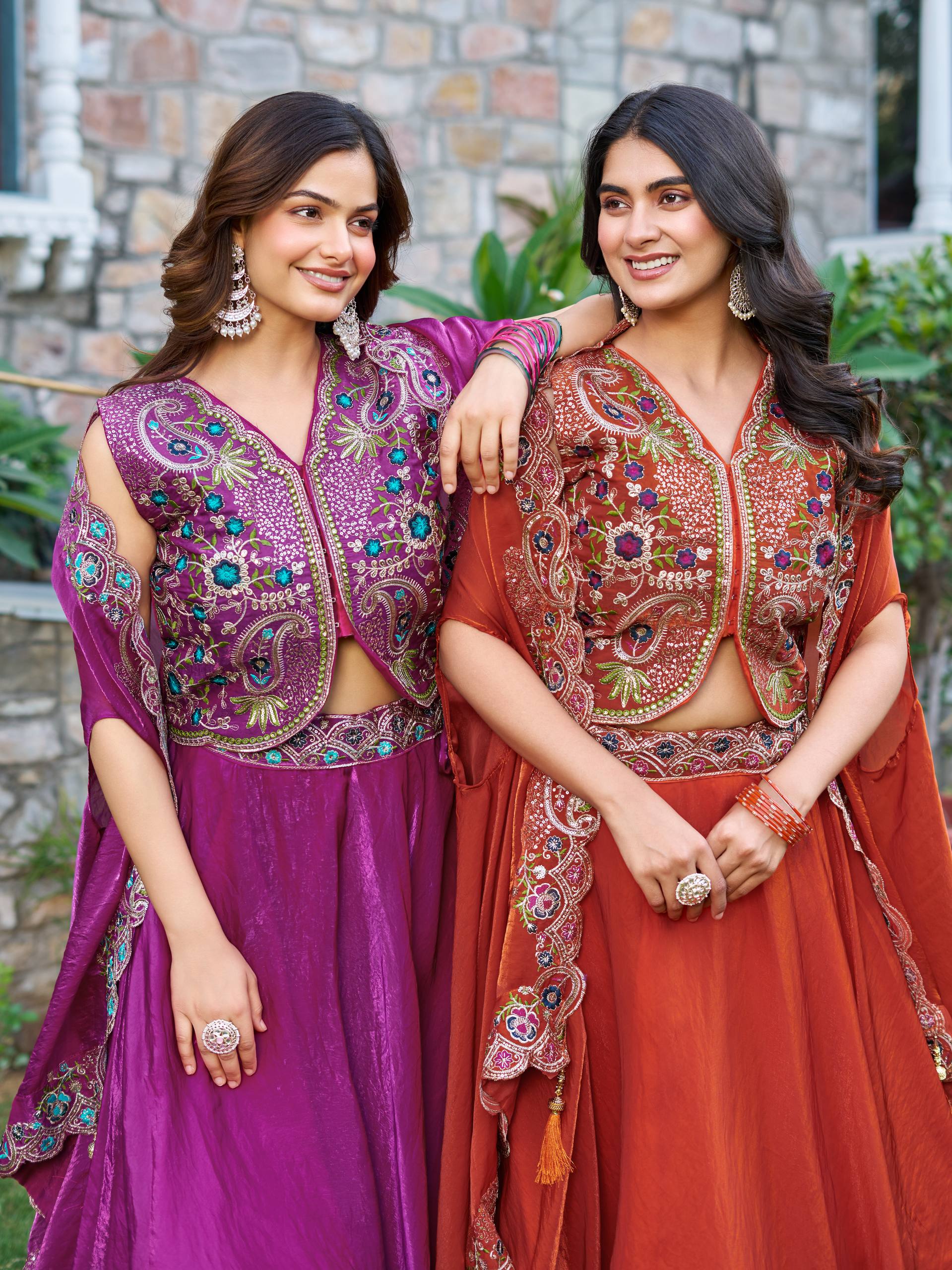 Wedding Special Fendy Silk Lehenga Choli with Heavy Embroidery Sequence Work - Fully Stitched