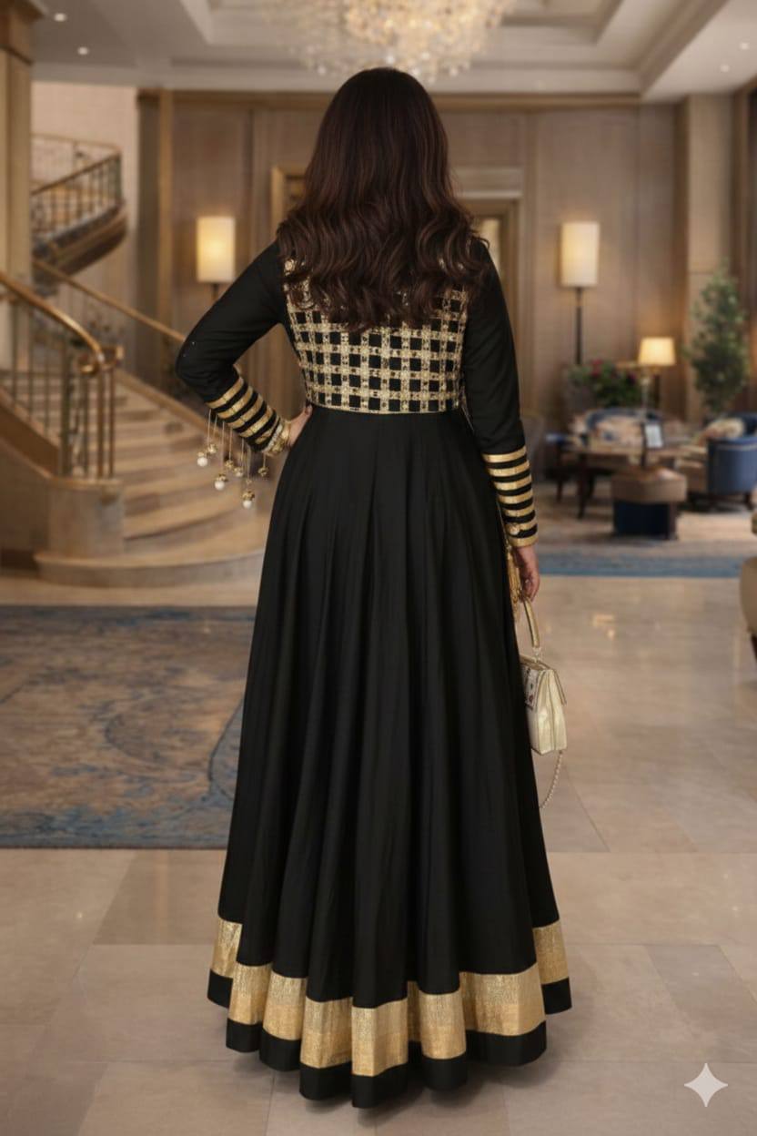 Designer Georgette Top, Silk Pant & Mirror Work Jacket Set