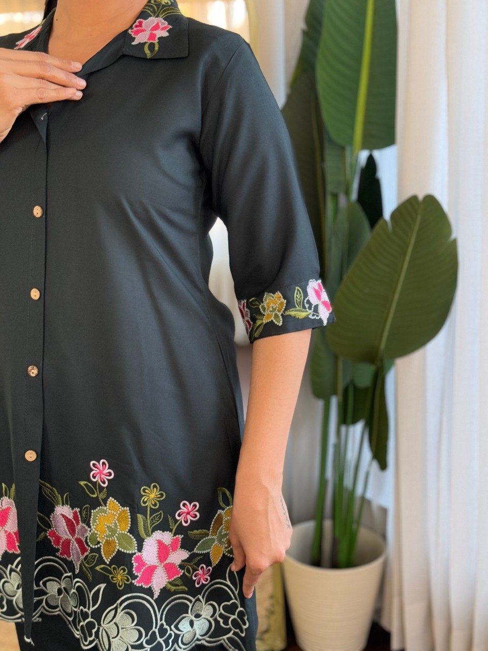 Modern Viscose Rayon Co-Ord Set for Women with Embroidery Work - Fully Stitched