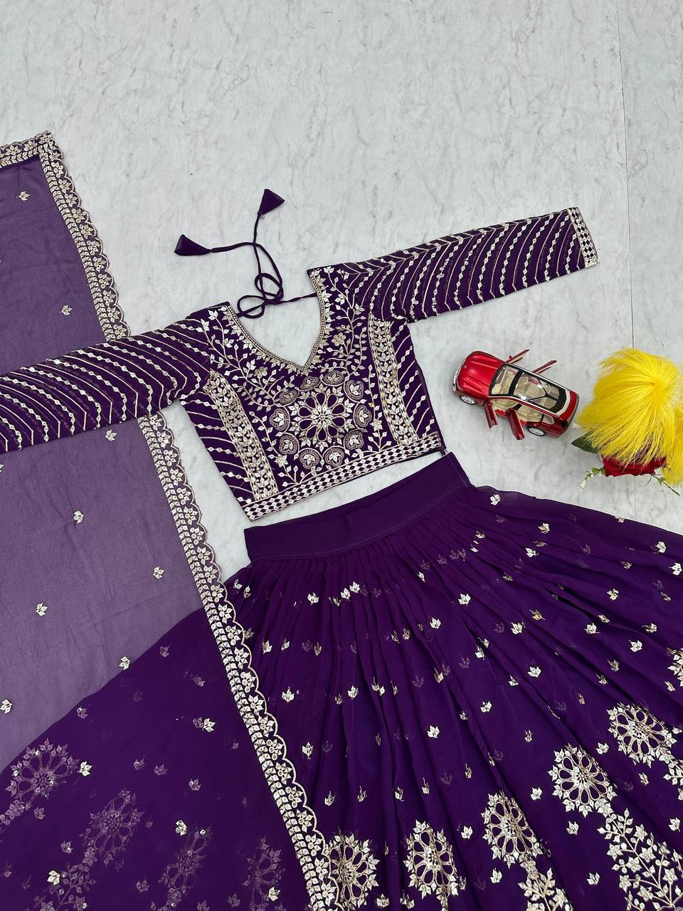 Launching Designer Fox Georgette Lehenga Choli with Heavy 7 mm Sequence Work - Fully Stitched