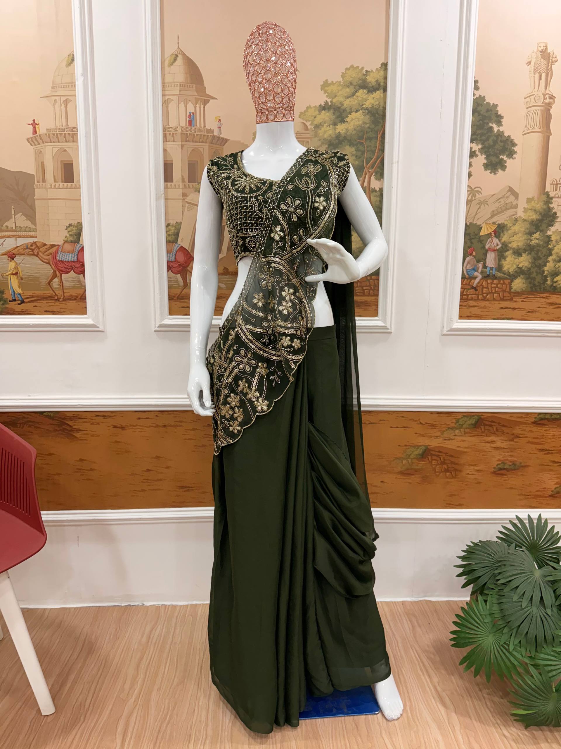 Superhit Trending Rangoli Silk Lehenga Saree with Fully Embroidered Stylish Blouse - Fully Stitched