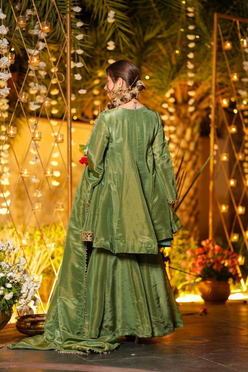 Premium Silk Kurti Set for Women | Designer Real Mirror Work Kurti with Silk Pant & Handwork Dupatta | Wedding, Festive & Party Wear Collection&nbsp (K)-1011