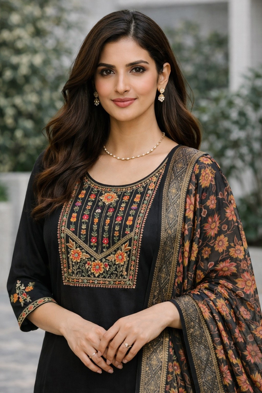 Designer Cotton Silk Kurti Pant Set with Jacquard Shimmer Dupatta | Wedding & Festive Wear Collection