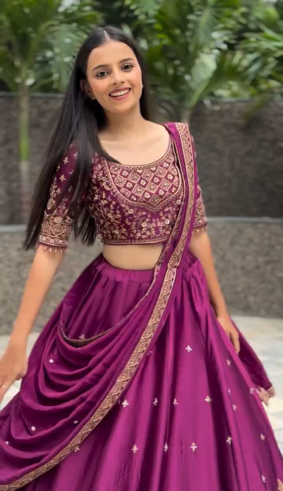 New Festival Chinon Lehenga Choli with Heavy Embroidery Sequence Work - Fully Stitched