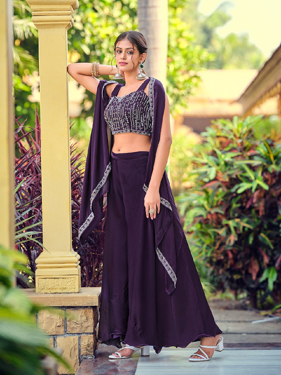 Premium Lavender Georgette Lehenga Choli with Embroidered Sequence Work
