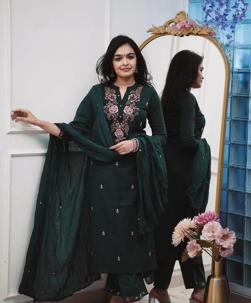 Stylish Viscose Rayon Embroidered Kurta Pant Set with Nazmin Dupatta for Party Wear - Fully Stitched