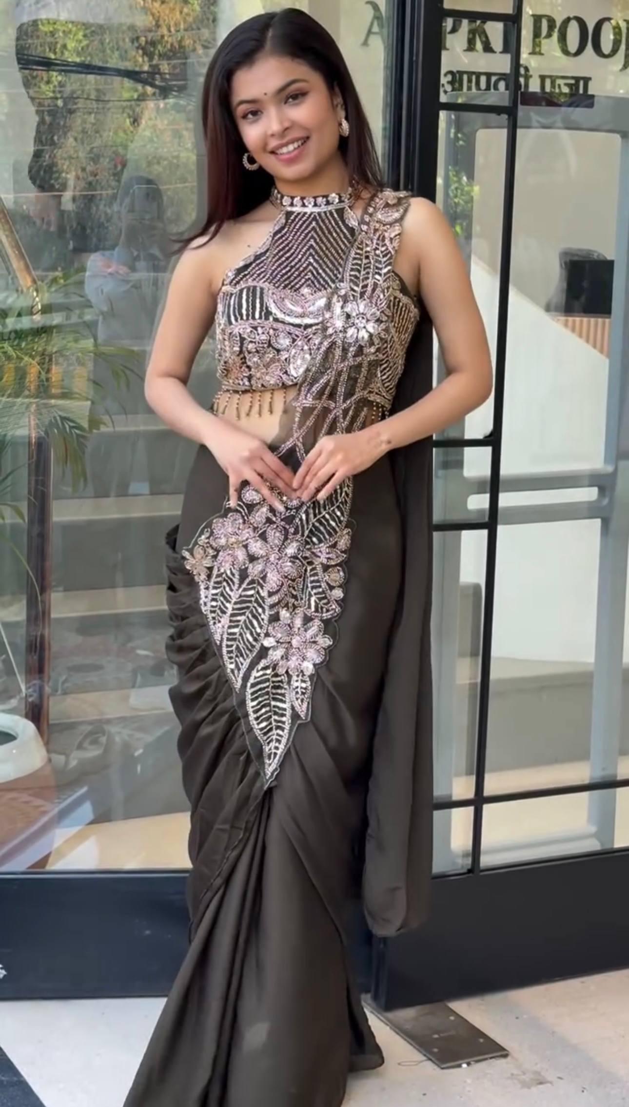 New Superhit Trending Rangoli Ready to Wear Saree with Fully Embroidered Beads Work Blouse - Fully Stitched