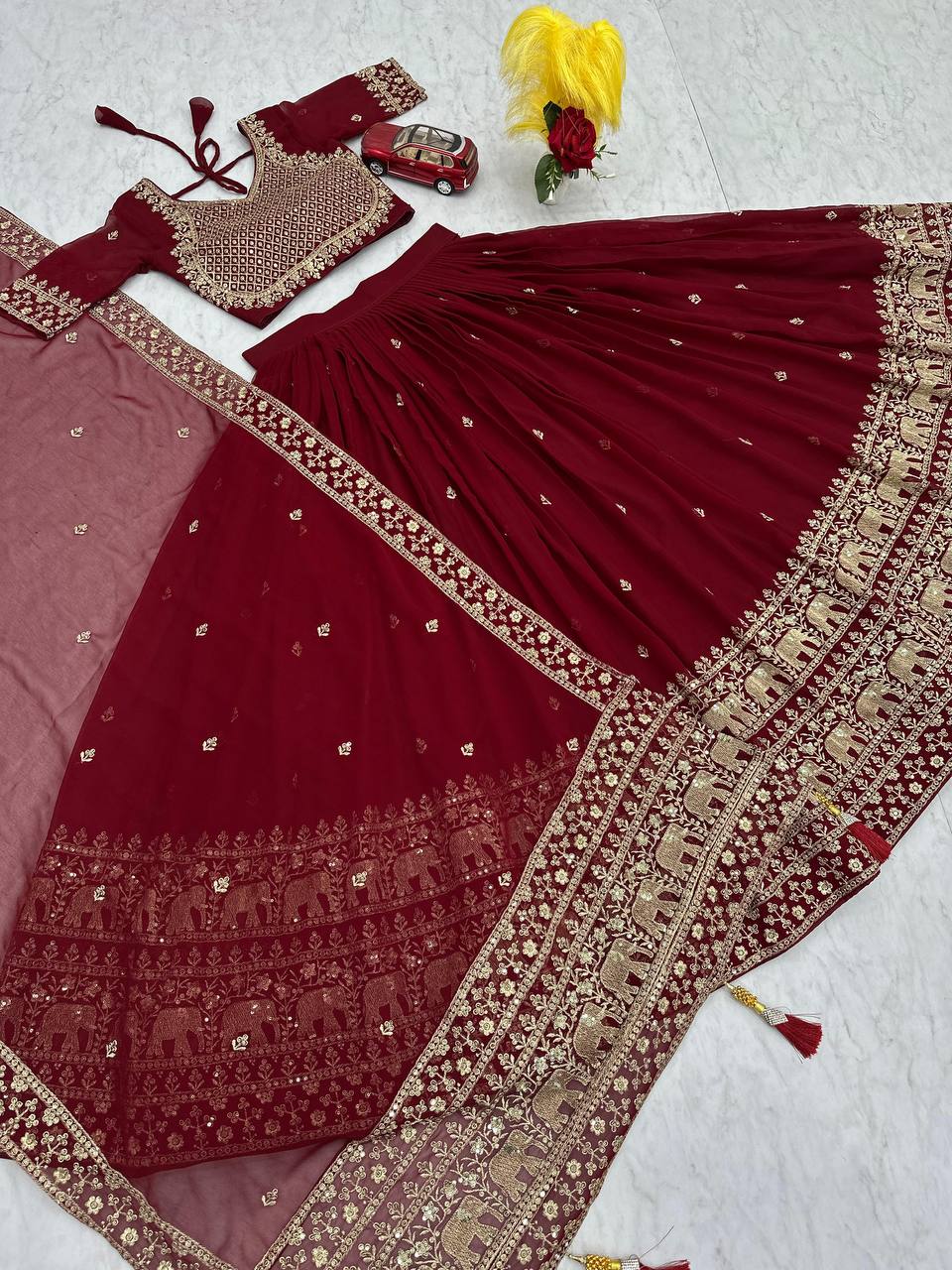 Launching New Festival Fox Georgette Lehenga Choli with Heavy Embroidery and Fancy Dupatta - Fully Stitched