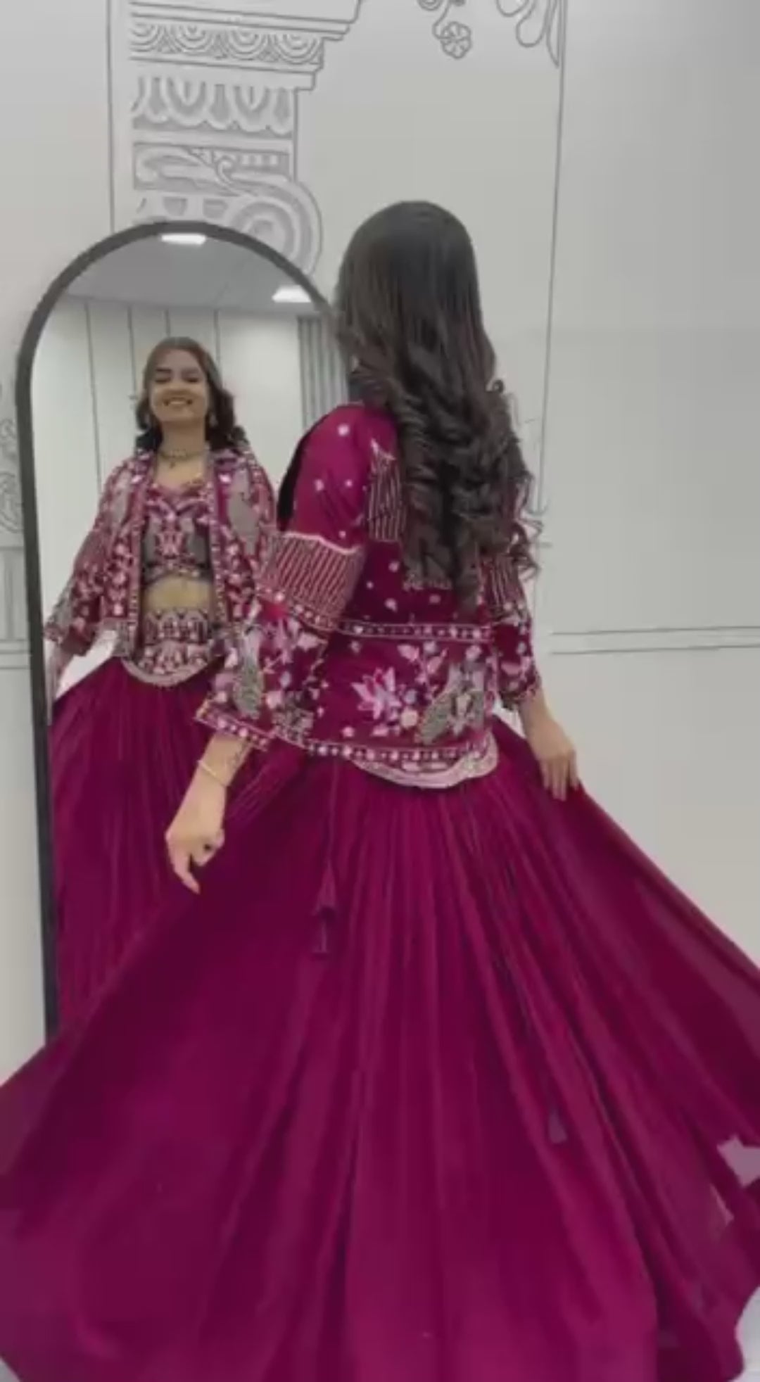 Stylish Indo Western Lehenga Set with Embroidered Shrug - Fully Stitched