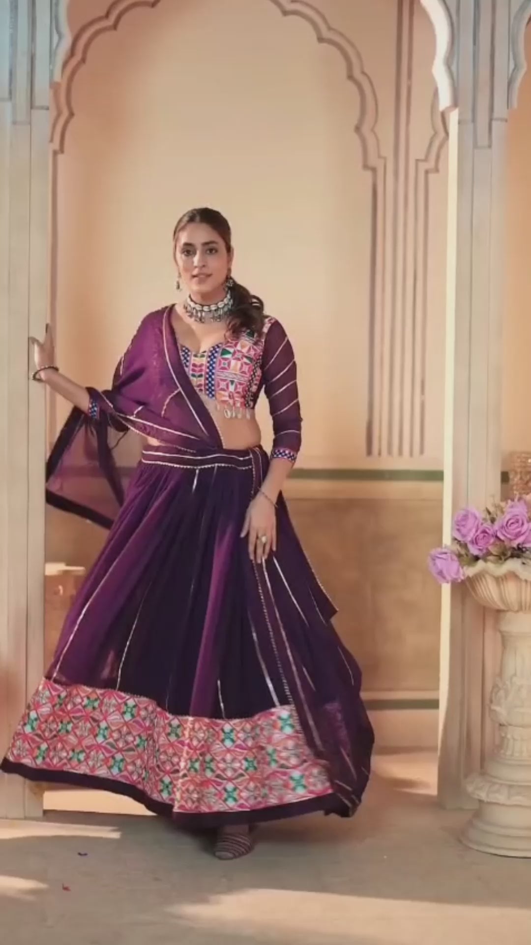 Premium Navratri Chaniya Choli for Women | Georgette Lehenga with Mirror & Thread Embroidery Work | Garba & Dandiya Special Collection HE-BUY-(H)-Nav_20
