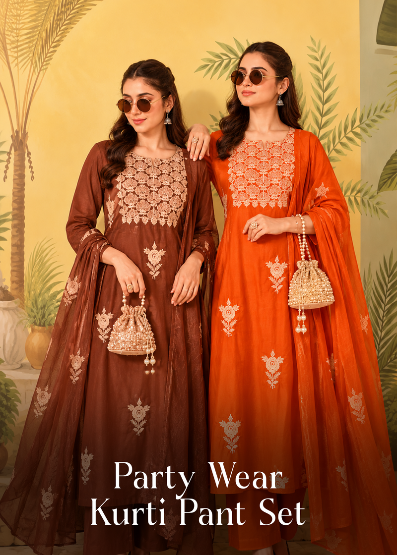 Party Wear Kurti Pant Set
