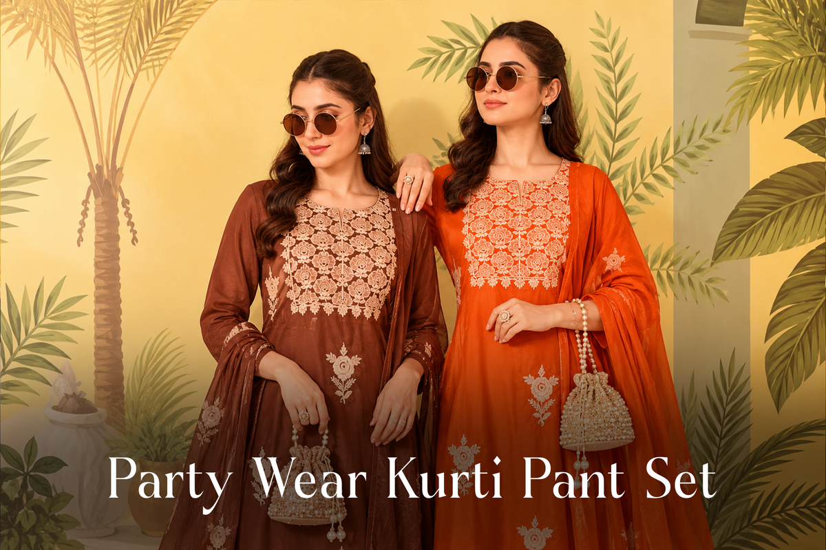 Party Wear Kurti Pant Set